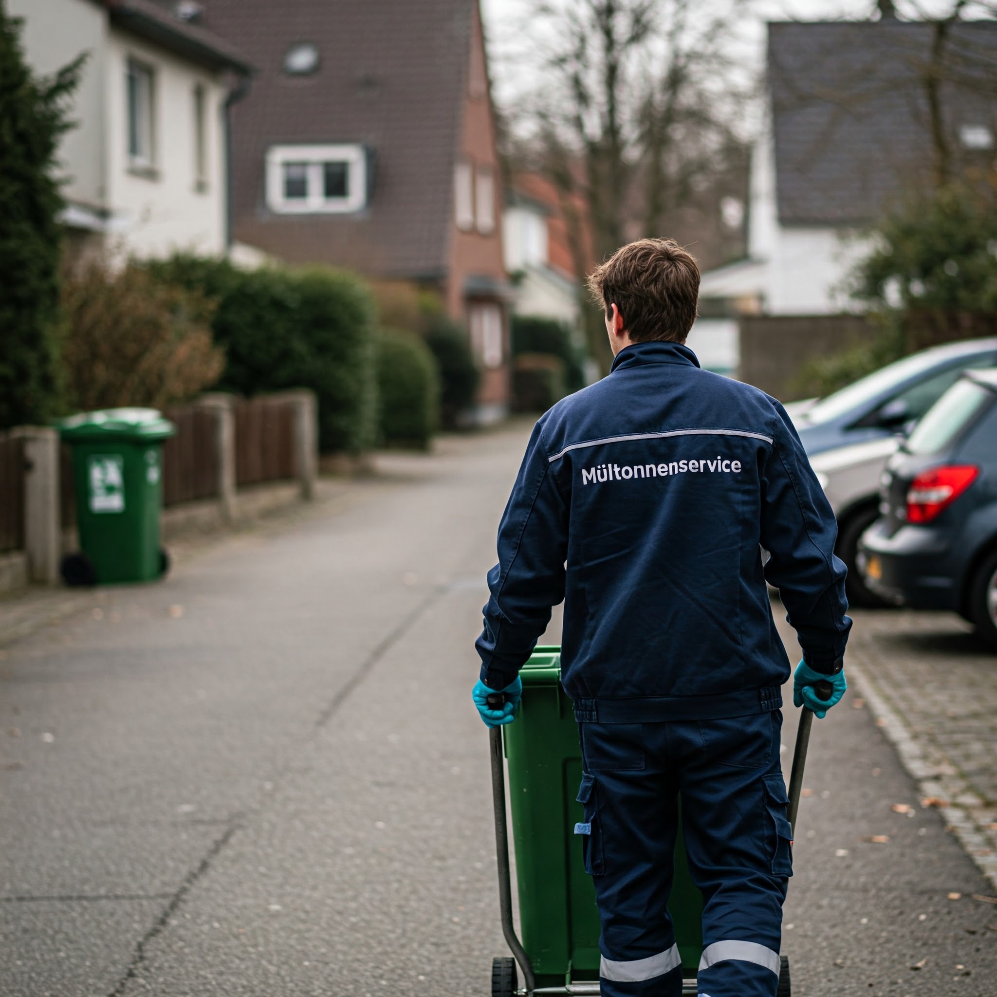 Mülltonnenbereitstellung und -reinigung
